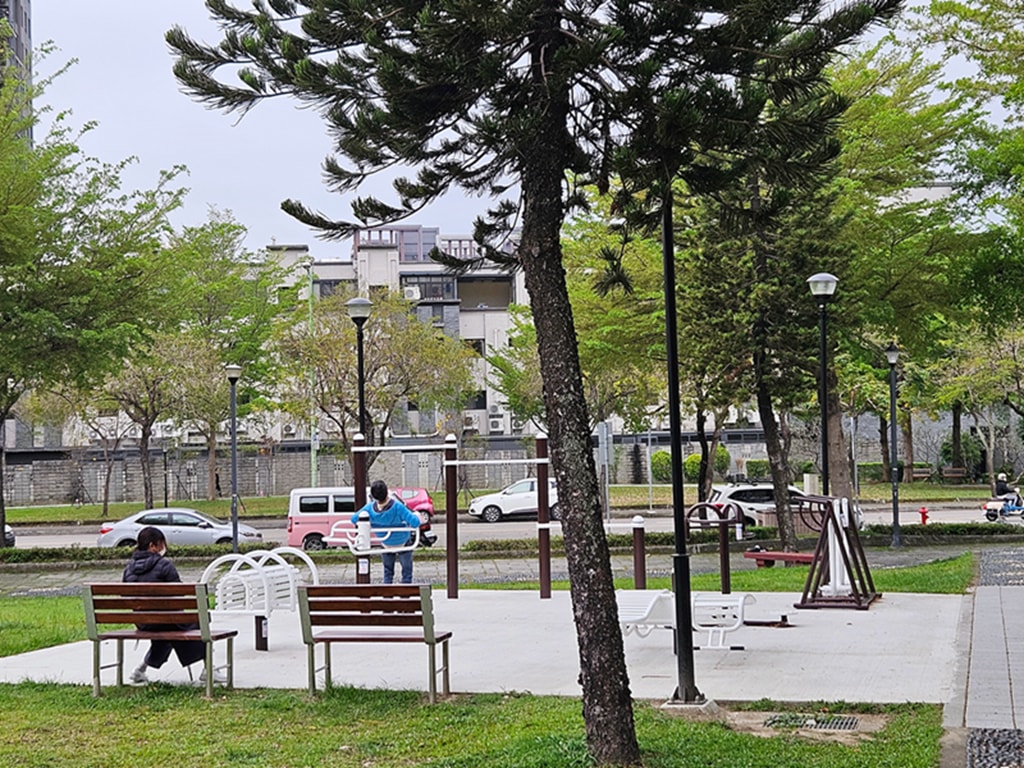 【台中特色公園】大碗公溜滑梯 ~北屯廍興公園｜野餐草地 + 健康步道｜季節限定流蘇花｜臺中美樂地