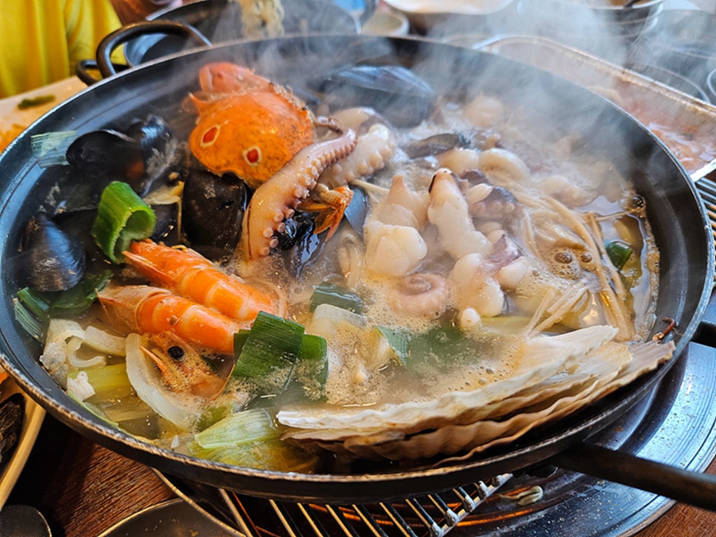 【韓國釜山美食】青沙浦30年海鮮老店~海林家해림이네│海鮮蔥煎餅│炭火烤貝海鮮套餐│青沙浦海景餐廳