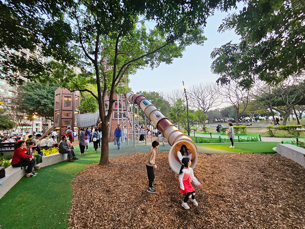 【桃園特色公園】奇幻樹屋挑戰塔~中壢光明公園｜樹屋遊戲塔｜水樹遊戲島｜森林冒險區｜多功能跑酷路徑